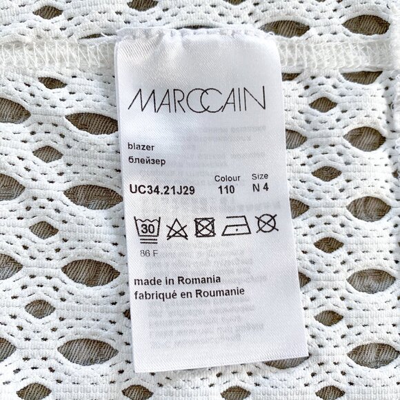 Marc Cain - Open-Front White Mesh-Lace Blazer - Picture 11 of 15